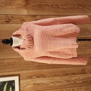 Very J Soft Peach Bell-Sleeve Turtleneck (Large)
